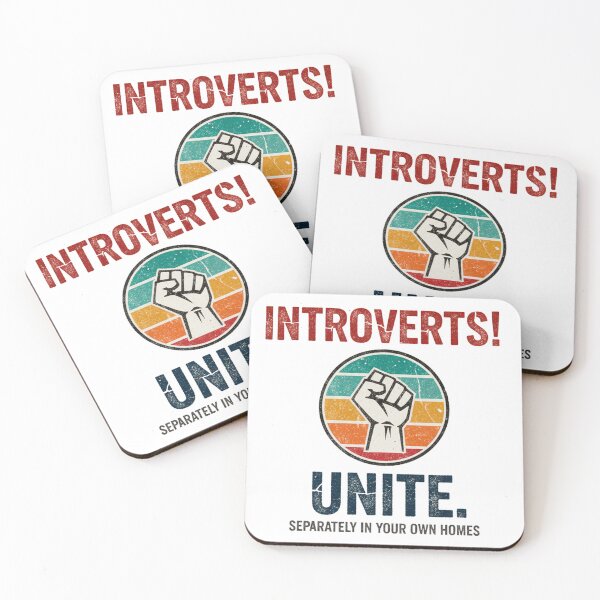 Item preview, FUNNY QUOTES Introverts Unite – Vintage Fist Retro Introvert Statement Design designed and sold by C3J7.