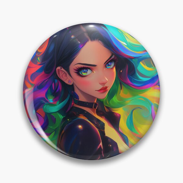 Item preview, rainbow anime girl designed and sold by CursedbyLilith.