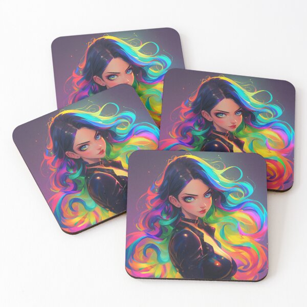 Item preview, rainbow anime girl designed and sold by CursedbyLilith.