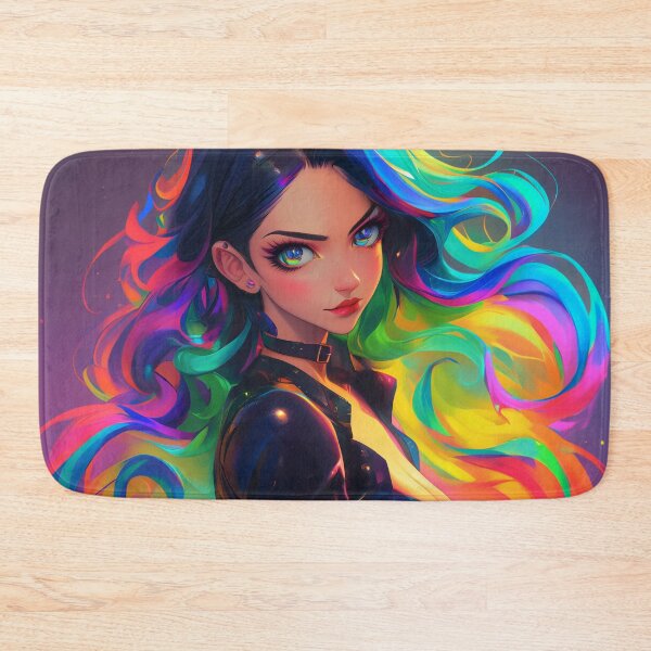 Item preview, rainbow anime girl designed and sold by CursedbyLilith.