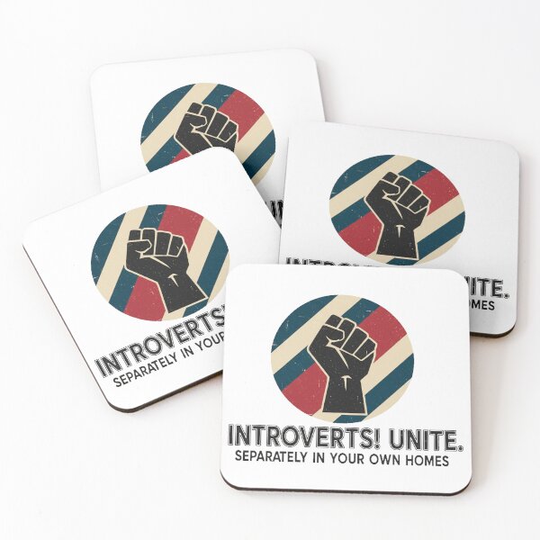 Item preview, FUNNY QUOTES Introverts Unite – Vintage Fist Retro Introvert Statement Design designed and sold by C3J7.