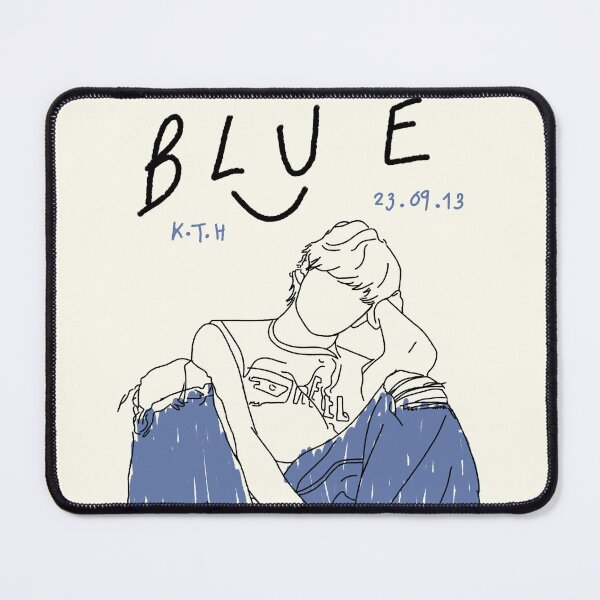 Item preview, Minimal Line Art K-Pop Singer – Blue Song Aesthetic Illustration designed and sold by KARAMELLI.ART.