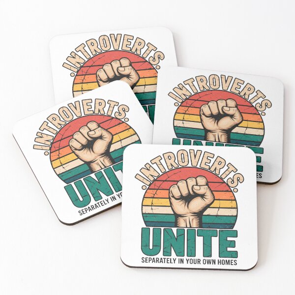 Item preview,  FUNNY QUOTES Introverts Unite – Vintage Fist Retro Introvert Statement Design designed and sold by C3J7.