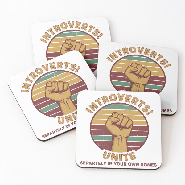 Item preview,  FUNNY QUOTES Introverts Unite – Vintage Fist Retro Introvert Statement Design designed and sold by C3J7.