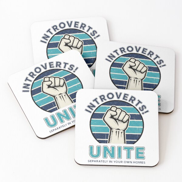 Item preview, FUNNY QUOTES Introverts Unite – Vintage Fist Retro Introvert Statement Design designed and sold by C3J7.