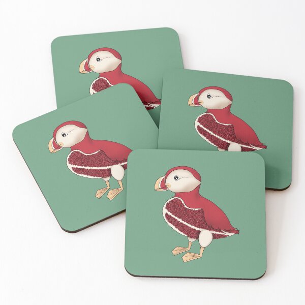 Item preview, Pomegranate Puffin designed and sold by JesskeCreations.