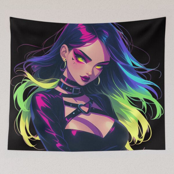 Item preview, rainbow anime girl designed and sold by CursedbyLilith.