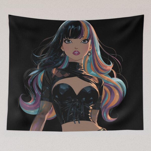 Item preview, rainbow goth girl designed and sold by CursedbyLilith.
