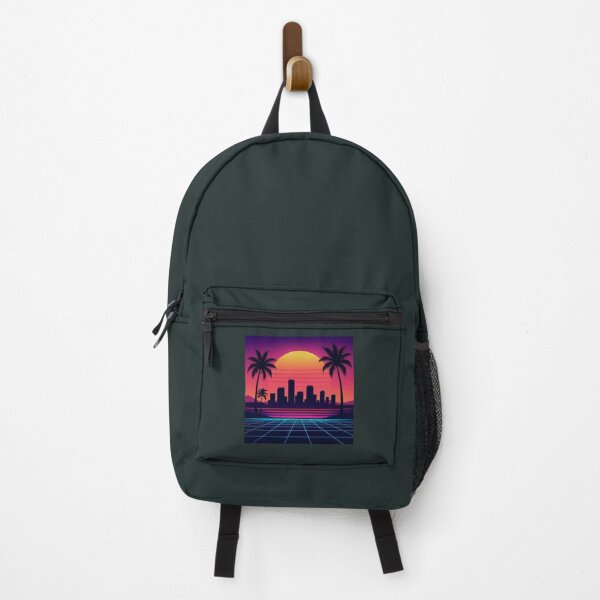 Item preview, Retro 80s Synthwave City - Neon Sunset and Palm Trees Aesthetic designed and sold by Aram92Designs.
