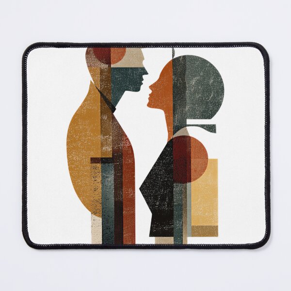 Item preview, Abstract Couple Geometric Mid-Century Modern Valentine's Day Art designed and sold by BigStar-Cart.