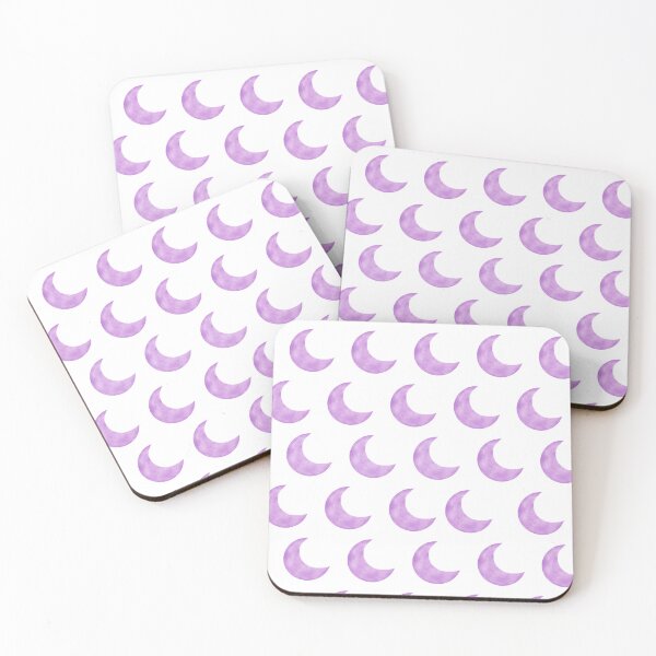 Item preview, Pattern of lilac moons on a white background designed and sold by lunadesignsmoon.