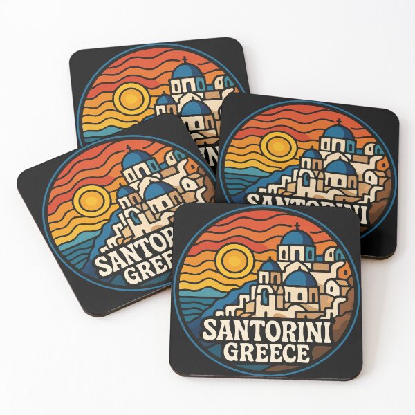 Item preview, Santorini Greece Retro Trippy Travel designed and sold by TomFrontierArt.