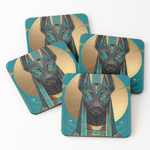 Item preview, Sitting Anubis Jackal God Silhouette | Egyptian Revival Art Deco Nouveau | Luxury Gallery Art Print designed and sold by Vintage Poster Gallery.