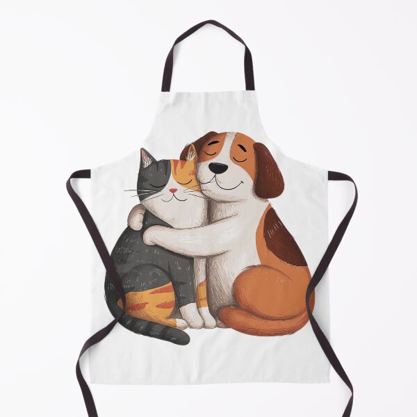 Item preview, Valentine Cat and Dog Hug Whimsical Illustration Romantic Friendship designed and sold by BigStar-Cart.