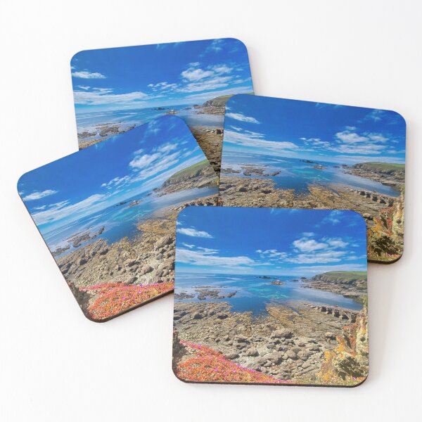 Item preview, Lizard Peninsula Cornwall - Sunny Coastal Cliffs and Turquoise Sea Seascape designed and sold by leonwoods.