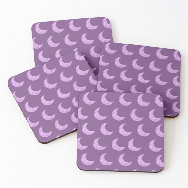 Item preview, Pattern of lilac moons on a dark purple background designed and sold by lunadesignsmoon.