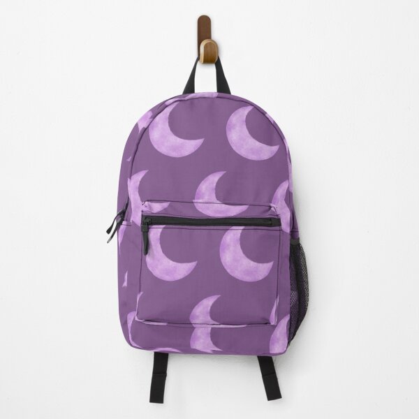 Item preview, Pattern of lilac moons on a dark purple background designed and sold by lunadesignsmoon.