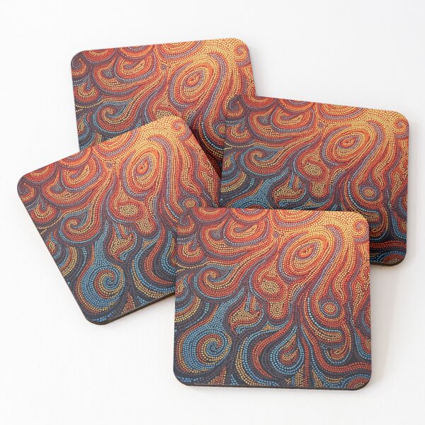 Item preview, Aboriginal Inspired Dot Art - Wavy Lava Flame designed and sold by GrinGalore.