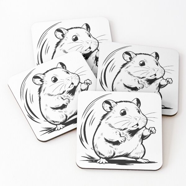 Item preview, Syrian Hamster - Outline Version - Minimalist Cartoon Style Design designed and sold by MartynaKanik.