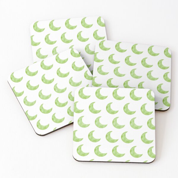 Item preview, Pistachio-colored moon pattern on a white background designed and sold by lunadesignsmoon.