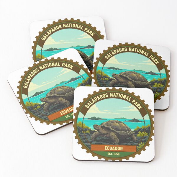 Item preview, Galápagos National Park Ecuador Vintage Emblem - Giant Tortoise Island Adventure designed and sold by MT-Hub | Art for Every Soul.