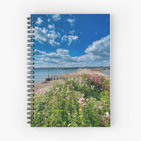 Item preview, Sunny Seaton Beach East Devon - Sparkling Blue Sea and Jurassic Coast Cliffs designed and sold by leonwoods.