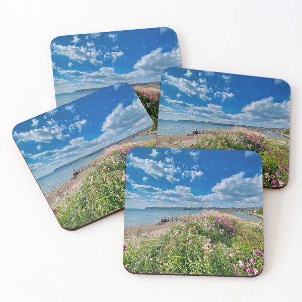 Item preview, Sunny Seaton Beach East Devon - Sparkling Blue Sea and Jurassic Coast Cliffs designed and sold by leonwoods.