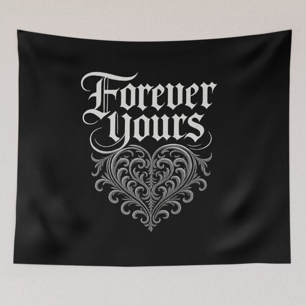 Item preview, Forever Yours - Gothic Ornamental Heart Typography designed and sold by MKreative Studio.