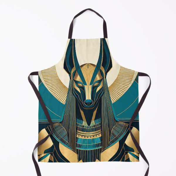 Item preview, Anubis Jackal God Frontal Bust | Egyptian Revival Art Deco Nouveau | Luxury Gallery Art Print designed and sold by Vintage Poster Gallery.