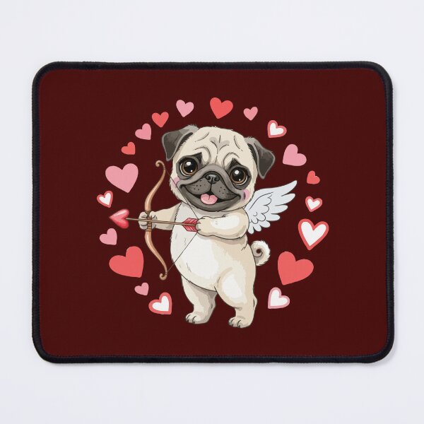 Item preview, Cute Cupid Pug Dog with Hearts – Valentine’s Day Puppy Love designed and sold by The Real Life Symphony.