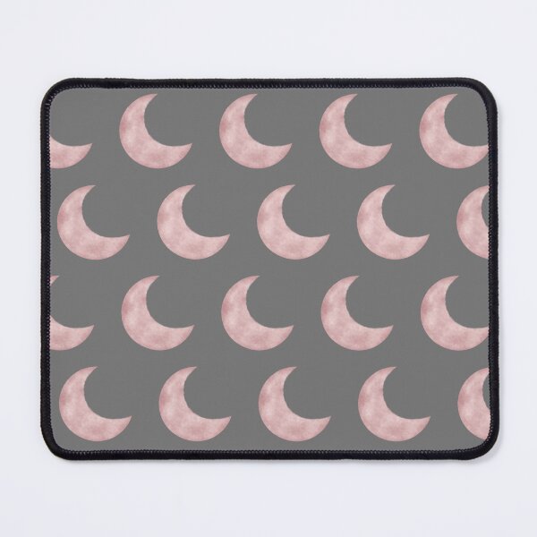 Item preview, Pattern of moons in rosewater color on a dark gray background designed and sold by lunadesignsmoon.