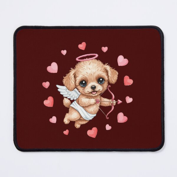 Item preview, Cute Cupid Teacup Poodle Dog with Hearts – Valentine’s Day Puppy Love designed and sold by The Real Life Symphony.