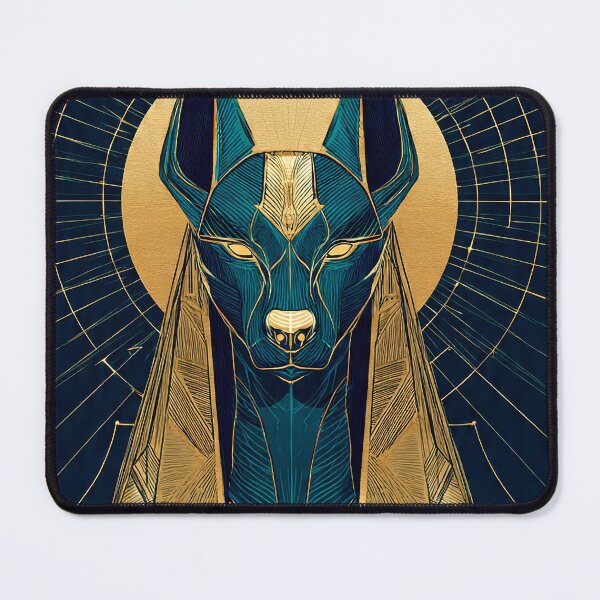 Item preview, Anubis Jackal Guardian Profile | Egyptian Revival Art Deco Nouveau | Luxury Gallery Art Print designed and sold by Vintage Poster Gallery.