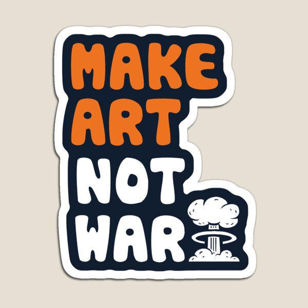 Vista previa del artículo con la obra «Haz el arte, no la guerra», diseñado y vendido por BootsBoots.
