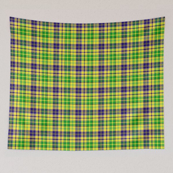 Item preview, Blue and Green Tartan Plaid On Yellow Background  designed and sold by PatternTitan.