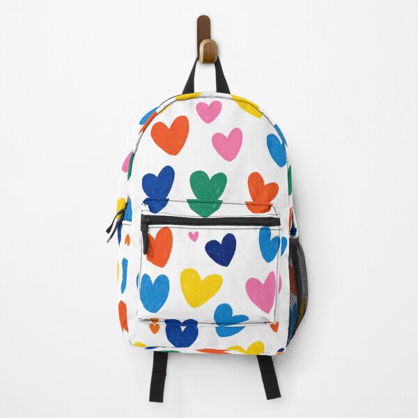 Item preview, Colorful Doodle Hearts Saint Valentine's Day Pattern - Vibrant Hand-Drawn Love Hearts on Black Art Print designed and sold by DesignArtist.ia.