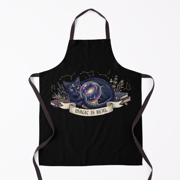 Item preview, Magic Is Real: Witchy Black Cat and Galaxy Crystal Ball Mystical Art designed and sold by DogLord.