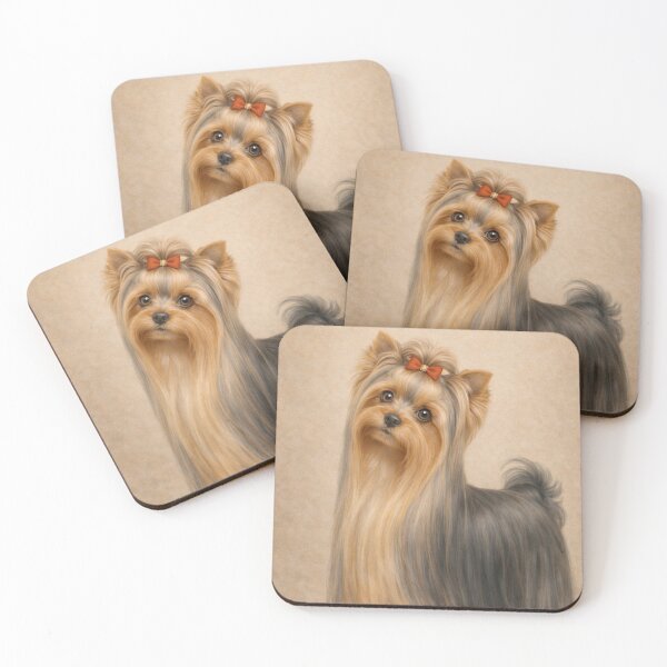 Item preview, Elegant Yorkshire Terrier with Bow – Cute Yorkie Dog Art designed and sold by Darlin8888.