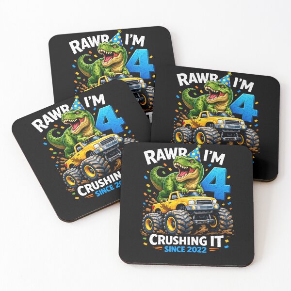 Item preview, Rawr I'm 4 Crushing It Since 2022 Birthday Boy designed and sold by SofenArt.