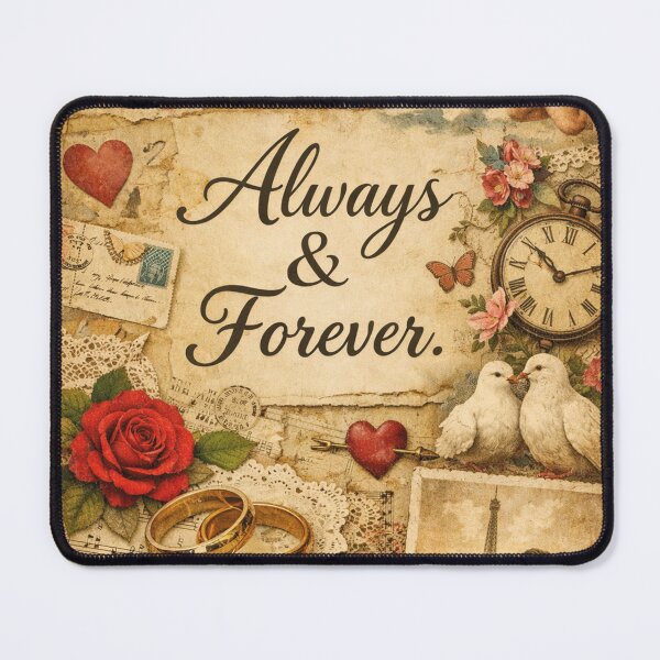 Item preview, Always & Forever – Romantic Vintage Love Collage designed and sold by Mauswohn.