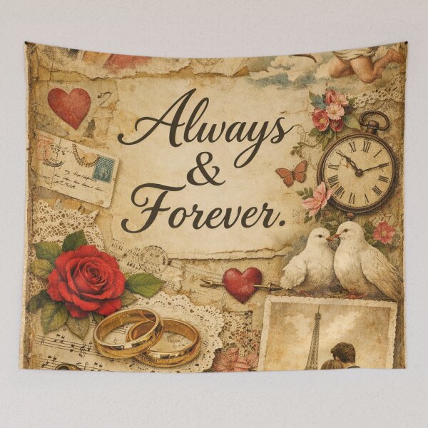 Item preview, Always & Forever – Romantic Vintage Love Collage designed and sold by Mauswohn.