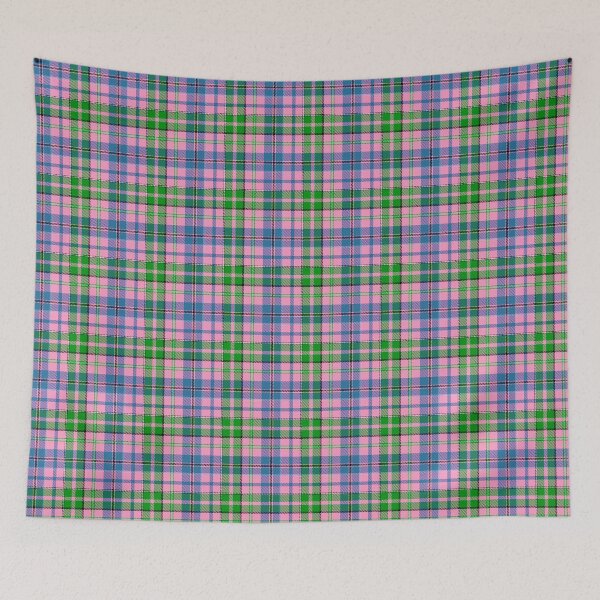 Item preview, Blue and Green Tartan Plaid On Pink Background  designed and sold by PatternTitan.