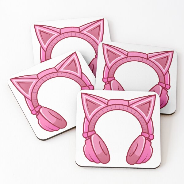 Item preview, Kawaii pink cat ear headphones cute cartoon designed and sold by criptart.