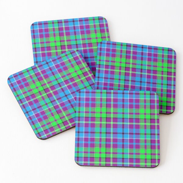 Item preview, Blue and Green Tartan Plaid On Purple Background  designed and sold by PatternTitan.