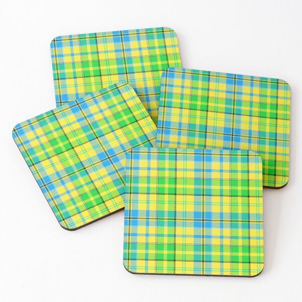 Item preview,  Blue and Green Tartan Plaid On Yellow Background  designed and sold by PatternTitan.