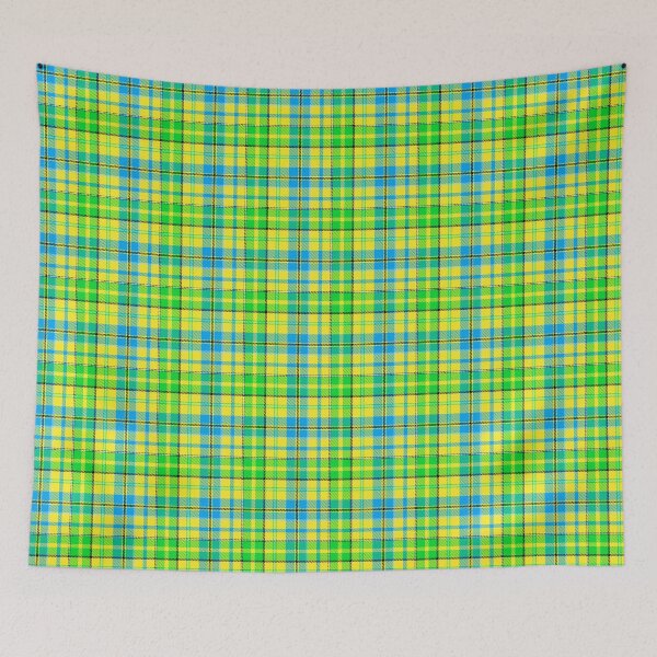 Item preview,  Blue and Green Tartan Plaid On Yellow Background  designed and sold by PatternTitan.