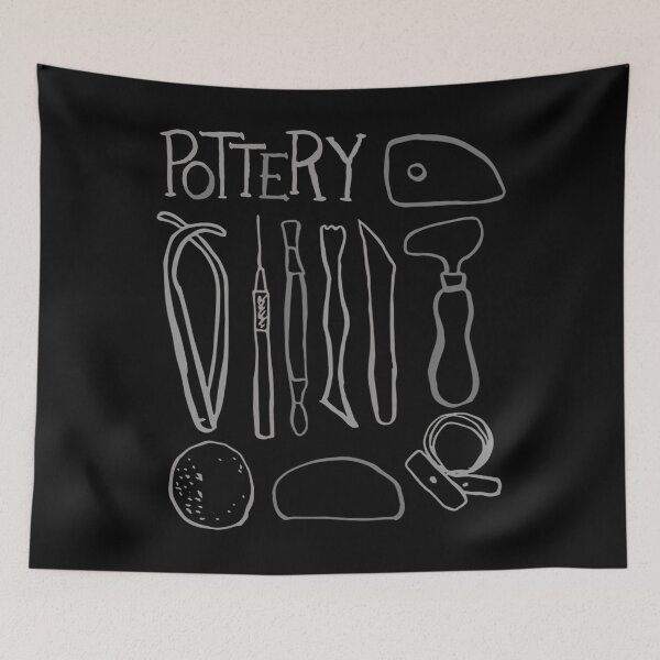 Item preview, Pottery Tools Line Art designed and sold by uyvcgmiqdyu38.