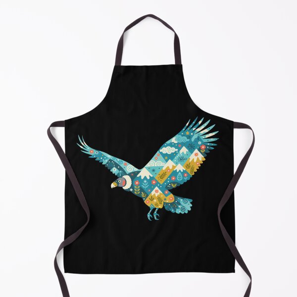 Item preview, Condor in Flight with Andean Mountain Landscape – Hope for Wildlife Scandinavian Folk Art by heidiannemorris © designed and sold by FOLK ART FUSION by heidiannemorris.