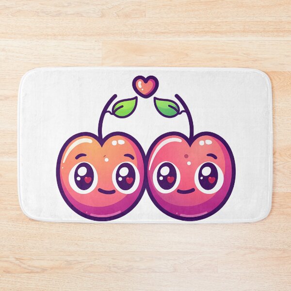Item preview, Kawaii Cherry Love Pair Saint Valentine's Day - Cute Heart Eyes Cherries Art Print designed and sold by DesignArtist.ia.