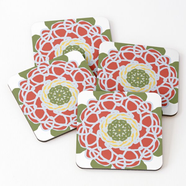Item preview, Stylised red rose Tudor historical inspired red floral motif designed and sold by empressbat merch.